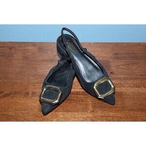 CATHERINE MALANDRINO Womens Black Pointe Toe Slingback Shoes 6.5